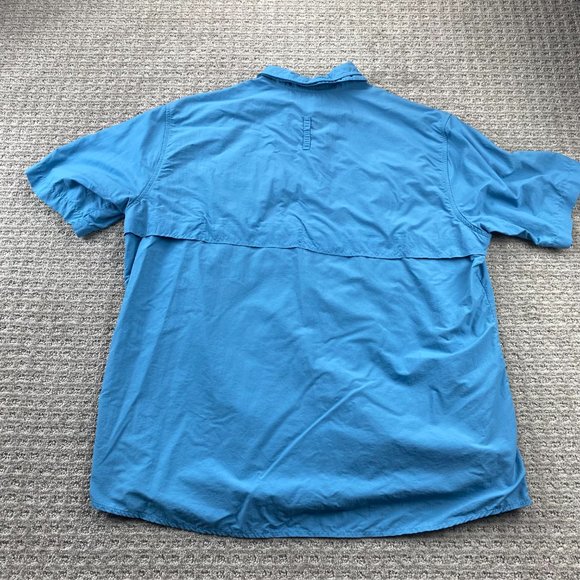 Eddie Bauer Sport Shirt Men Large L Blue Button Up Outdoor Breathable Mesh Hike - Picture 7 of 12